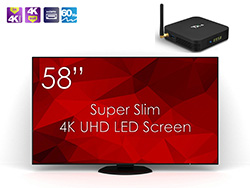 SWEDX SuperSlim 58 UHD-4K LED Smart Screen. Pixel Policy 1+SW-TX6